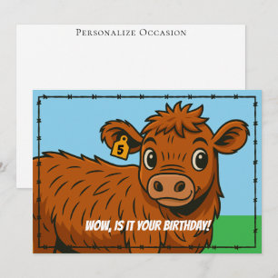 Cartes Pour Fêtes Annuelles Joyeux Anniversaire Dessin Animé Country Ranch Fer