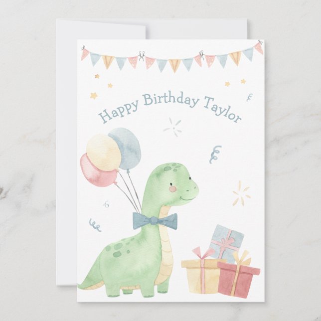 Cartes Pour Fêtes Annuelles Joyeux anniversaire Dinosaur fête (Devant)