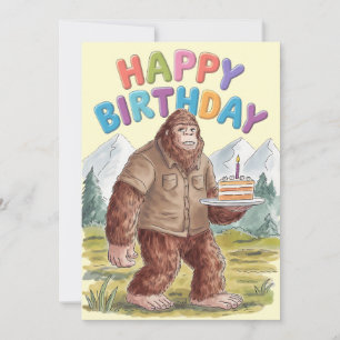 Cartes Pour Fêtes Annuelles Joyeux Anniversaire drôle BigFoot Sasquatch