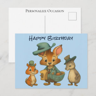Cartes Pour Fêtes Annuelles Joyeux Anniversaire Drôle Mignon Dessin Animé Anim