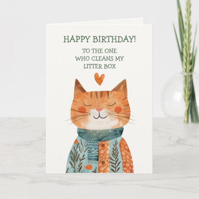 Cartes Pour Fêtes Annuelles Joyeux Anniversaire Du Chat Drôle Mère Chat Whimsi (Devant)