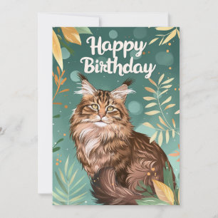 Cartes Pour Fêtes Annuelles Joyeux anniversaire du Maine Coon