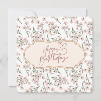 Cartes Pour Fêtes Annuelles Joyeux anniversaire Elégant rose Floral Anniversai