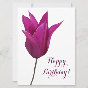 Cartes Pour Fêtes Annuelles Joyeux anniversaire élégant tulip rose minimaliste