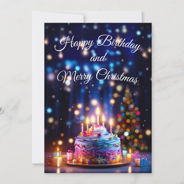 Cartes Pour Fêtes Annuelles Joyeux anniversaire et Joyeux Noël (Devant)