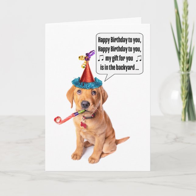 Cartes Pour Fêtes Annuelles Joyeux anniversaire Funny Humour de chiot (Devant)