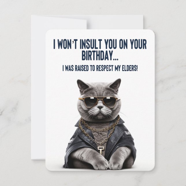 Cartes Pour Fêtes Annuelles Joyeux anniversaire - Gangster Cat (Devant)