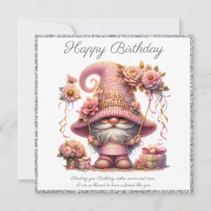 Cartes Pour Fêtes Annuelles Joyeux Anniversaire Gnome