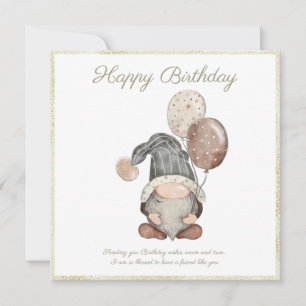 Cartes Pour Fêtes Annuelles Joyeux Anniversaire Gnome
