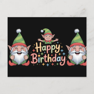 Cartes Pour Fêtes Annuelles Joyeux Anniversaire Gnome et Elf Design