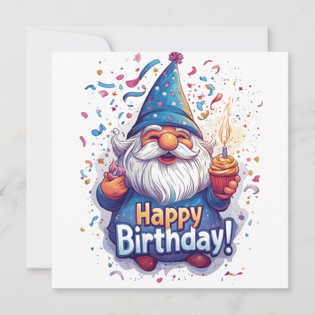 Cartes Pour Fêtes Annuelles Joyeux anniversaire Gnome : Whimsical Birthday Des (Devant)