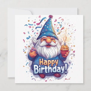 Cartes Pour Fêtes Annuelles Joyeux anniversaire Gnome : Whimsical Birthday Des