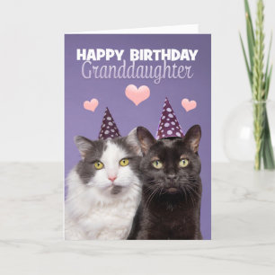 Cartes Pour Fêtes Annuelles Joyeux anniversaire grand-fille deux chats mignons