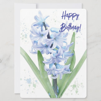Cartes Pour Fêtes Annuelles Joyeux anniversaire hyacinthe aquarelle floral amo