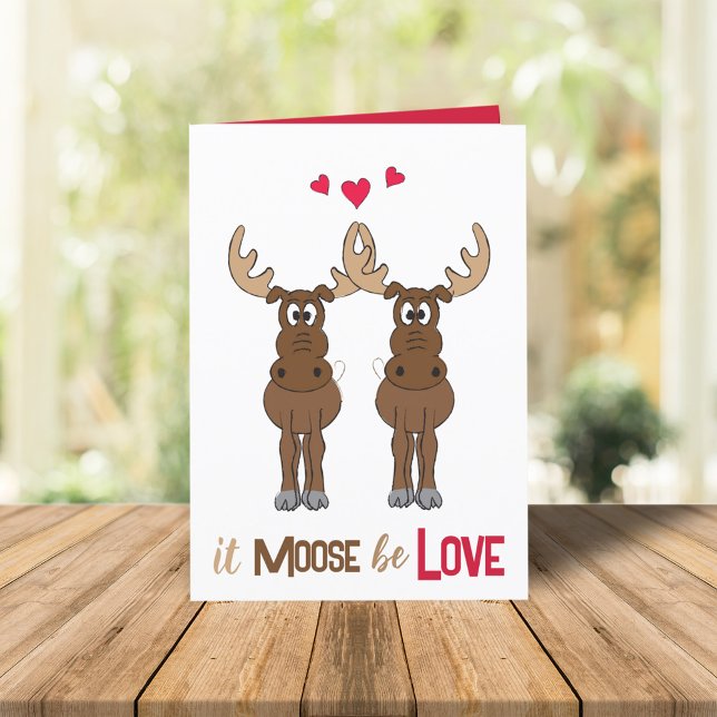 Cartes Pour Fêtes Annuelles Joyeux Anniversaire Il Moose be Love mignon Whimsi (Créateur téléchargé)