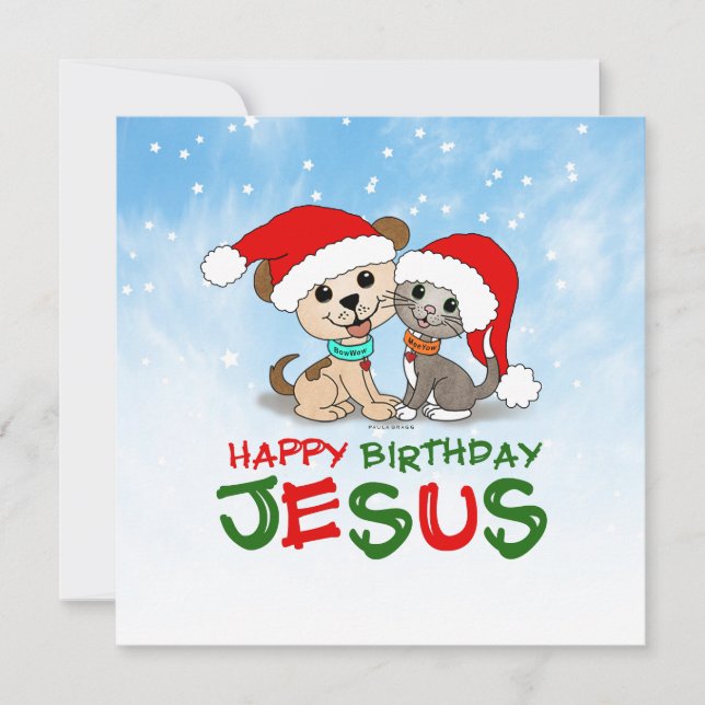 Cartes Pour Fêtes Annuelles Joyeux anniversaire Jésus (Devant)