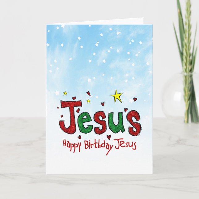 Cartes Pour Fêtes Annuelles Joyeux anniversaire Jésus (Devant)