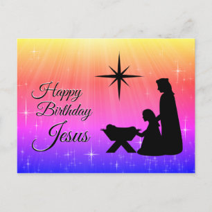 Cartes Pour Fêtes Annuelles Joyeux anniversaire Jésus, Nativité de Noël