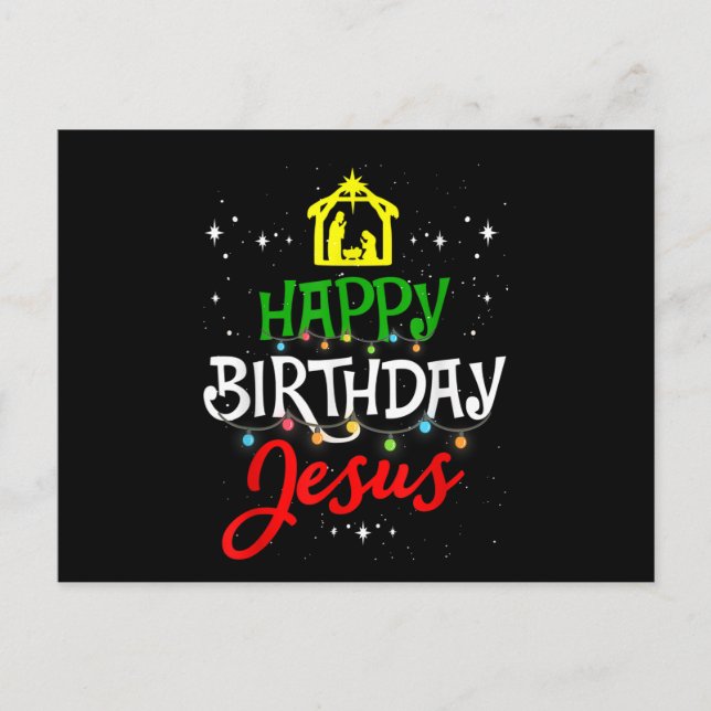 Cartes Pour Fêtes Annuelles Joyeux Anniversaire Jésus Noël Pyjama Vacances Noë (Devant)