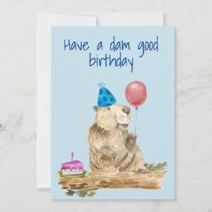 Cartes Pour Fêtes Annuelles Joyeux anniversaire, joli castor