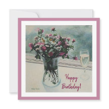 Joyeux anniversaire joli fleurs roses art floral