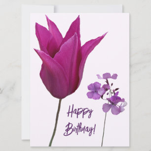 Cartes Pour Fêtes Annuelles Joyeux anniversaire joli rose violet fleuri modern