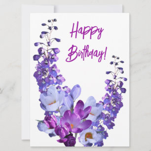 Cartes Pour Fêtes Annuelles Joyeux anniversaire joli violet fleuri belle migno