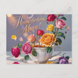 Cartes Pour Fêtes Annuelles Joyeux Anniversaire Maman avec des Roses