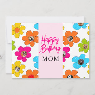 Cartes Pour Fêtes Annuelles Joyeux anniversaire Maman mignonne Flower Chig Pho