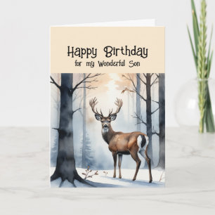 Cartes Pour Fêtes Annuelles Joyeux Anniversaire Merveilleux Son Stag Deer