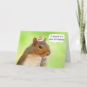 Cartes Pour Fêtes Annuelles Joyeux Anniversaire mignon écureuil en Casquette d
