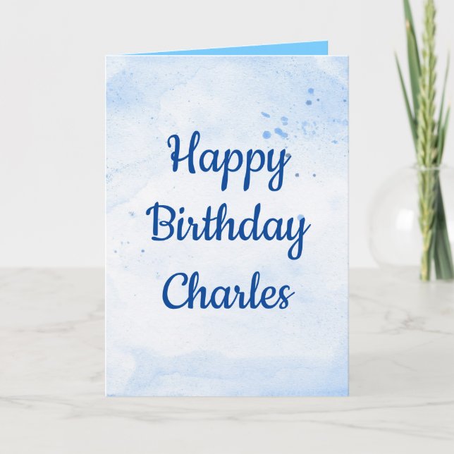 Cartes Pour Fêtes Annuelles Joyeux anniversaire mon thème bleu amour pour lui (Devant)