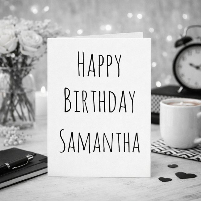 Cartes Pour Fêtes Annuelles Joyeux anniversaire noir et blanc pour elle (Créateur téléchargé)