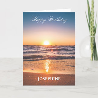 Cartes Pour Fêtes Annuelles Joyeux anniversaire Ocean Sunset Tropical