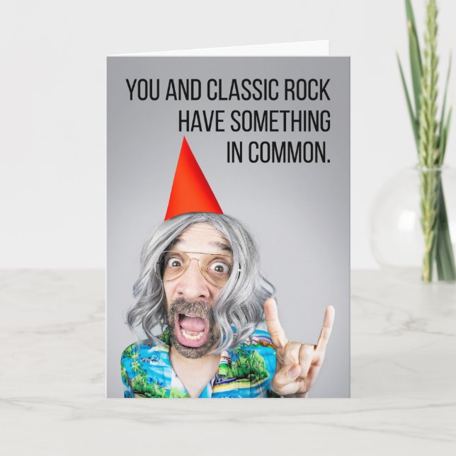 Cartes Pour Fêtes Annuelles Joyeux Anniversaire Old Classic Rock Humour (Devant)