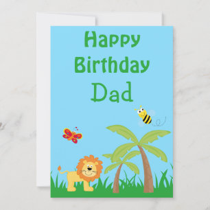 Cartes Pour Fêtes Annuelles Joyeux anniversaire Papa Safari coloré