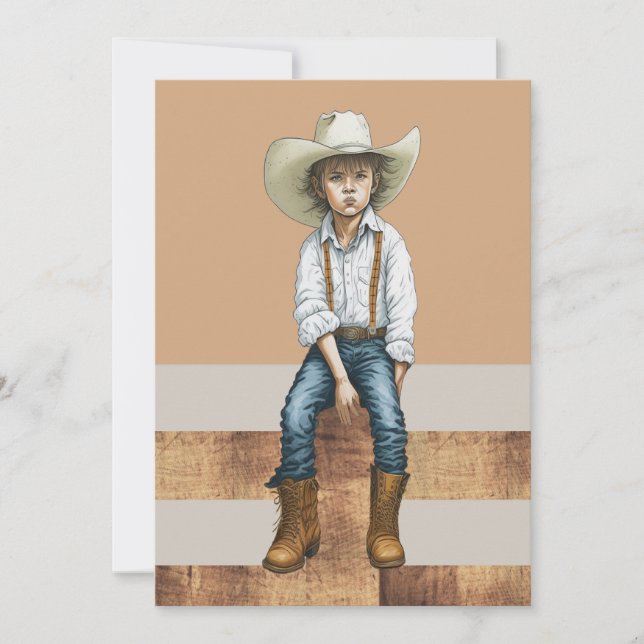 Cartes Pour Fêtes Annuelles Joyeux Anniversaire Pays Western Cowgirl sur le bi (Devant)