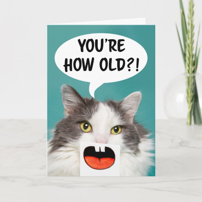 Cartes Pour Fêtes Annuelles Joyeux Anniversaire Pour N'Importe Qui Chat Drôle (Devant)