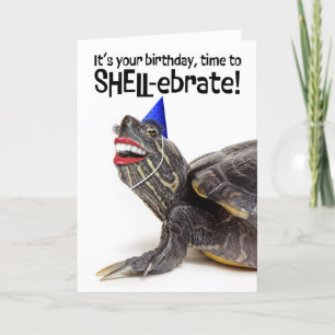 Cartes Pour Fêtes Annuelles Joyeux Anniversaire Pour Toute Tortue Drôle Avec S