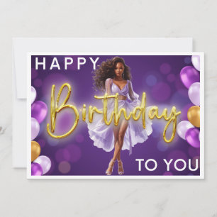 Cartes Pour Fêtes Annuelles Joyeux Anniversaire Pour Vous Melanin Sista Black 