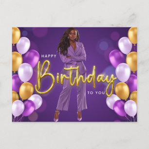 Cartes Pour Fêtes Annuelles Joyeux Anniversaire Pour Vous Melanin Sista Black 