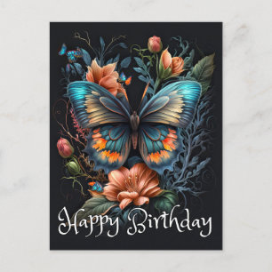 Cartes Pour Fêtes Annuelles Joyeux Anniversaire Printemps Beau Papillon Collag