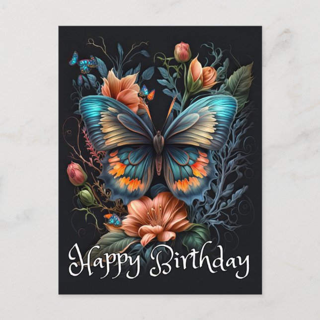 Cartes Pour Fêtes Annuelles Joyeux Anniversaire Printemps Beau Papillon Collag (Devant)