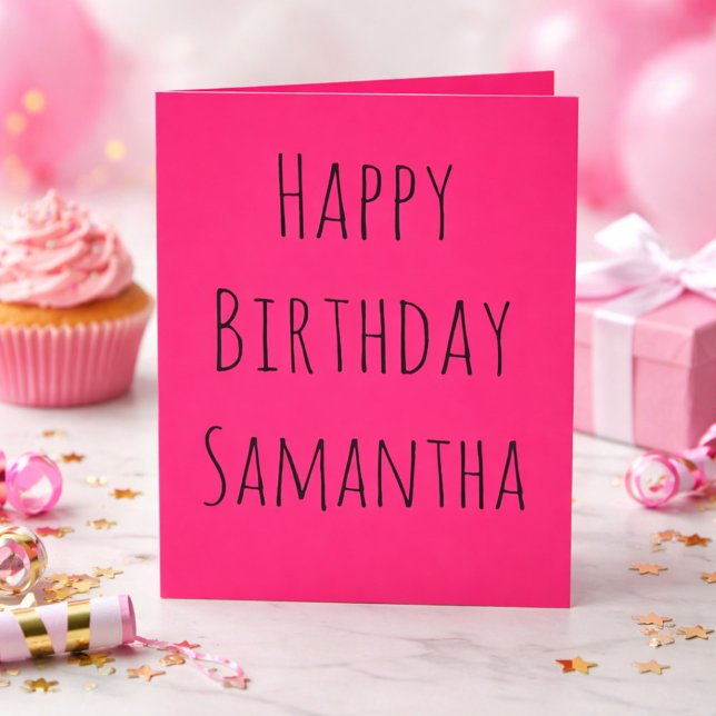 Cartes Pour Fêtes Annuelles Joyeux anniversaire rose et noir pour elle (Créateur téléchargé)