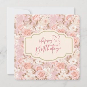 Cartes Pour Fêtes Annuelles Joyeux anniversaire rose floral