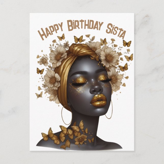 Cartes Pour Fêtes Annuelles Joyeux anniversaire Sista black girl magie melanin (Devant)