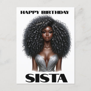 Cartes Pour Fêtes Annuelles Joyeux anniversaire Sista femme noire reines melan