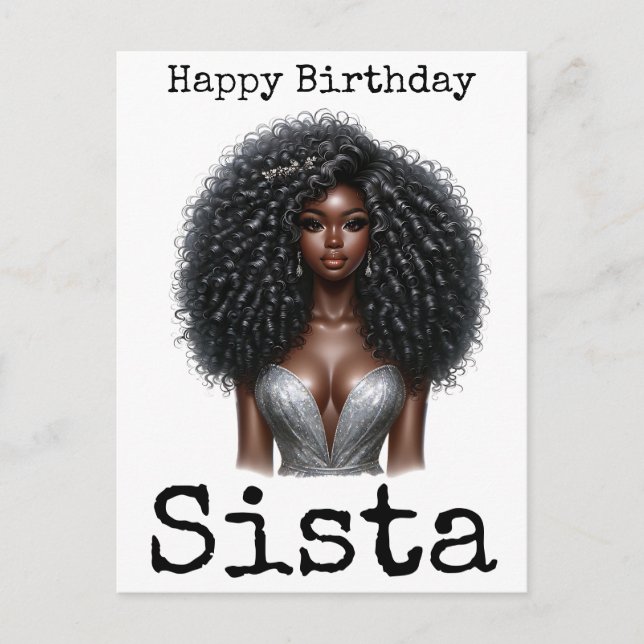 Cartes Pour Fêtes Annuelles Joyeux anniversaire Sista Melanin Femme Black Wome (Devant)