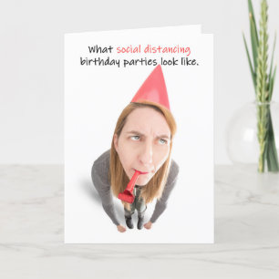 Cartes Pour Fêtes Annuelles Joyeux anniversaire social Distancing Humour