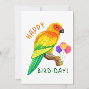 Cartes Pour Fêtes Annuelles Joyeux Anniversaire Soleil Conure Parrot Oiseau Am